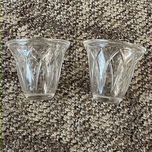 Partylite glass inserts for antique brass sconces. Set of 2.